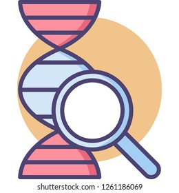 Vector outline icon illustration of explore DNA