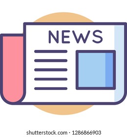 Vector outline icon illustration of news headline newspaper