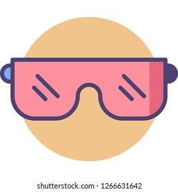 Vector outline icon illustration of protective workwear safety goggles