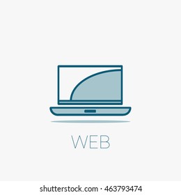 Vector outline icon. Internet media channel and advertising concept.