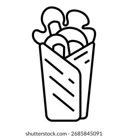 Vector Outline Icon - Kebab con carne y verduras