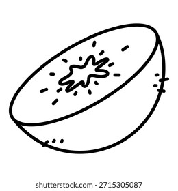 Icono del contorno del Vector de la fruta del kiwi