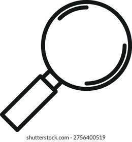 Vector outline icon of a magnifying glass representing search, inspection, and analysis. The illustration is designed in a clean linear style with consistent stroke width, smooth rounded edges, and no fill, ensuring clarity and scalability. The circular lens is paired with a straight handle set at a slight angle, creating a balanced and easily recognizable silhouette.
The icon is monochrome (black stroke on a light background) and constructed with fully editable vector paths, allowing seamless adjustment of stroke color, thickness, and size without loss of quality. The simplified geometry ensures high legibility across various resolutions and sizes, making it suitable for both small UI elements and larger compositions.
This asset is optimized for UI, UX design, web and mobile applications, search interfaces, dashboards, and infographics. It effectively communicates concepts such as search, zoom, discovery, investigation, and data analysis. The minimal outline style integrates well with modern design systems and icon libraries.