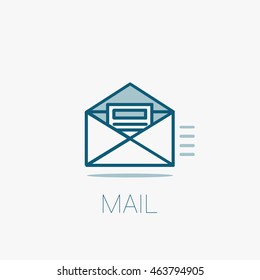 Vector outline icon. Mail and email advertising channel concept.