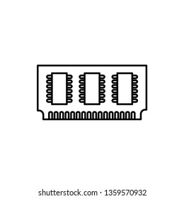vector outline icon of memory chip 