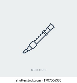 Icono de contorno vectorial de la música - flauta de bloque