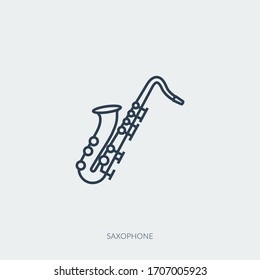 Vector outline icon of music - jazz saxophone
