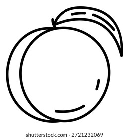 Vektorkontursymbol - Pfirsichfrucht