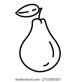 Ícone de contorno vetorial de pera