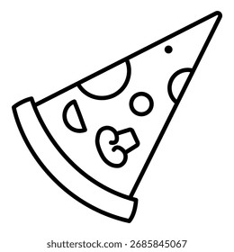 Vektorkontursymbol - Pizzastück