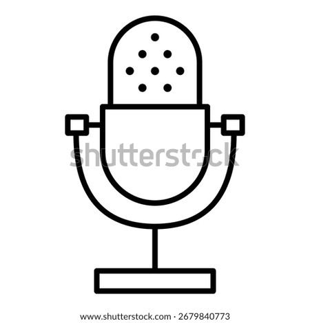 Vector Outline Icon - Podcast Microphone