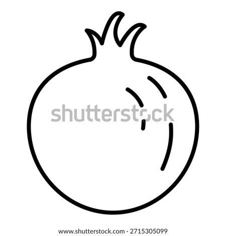 Vector Outline Icon of Pomegranate