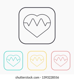vector outline icon of pulse 