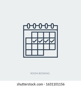 Vector outline icon of reservation of apartments, house booking