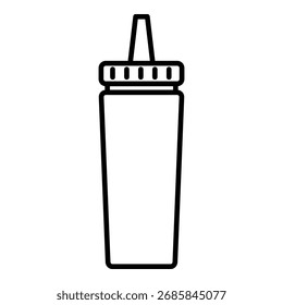 Vector Outline Icon - Sauce Bottle for Ketchup, Mustard or Mayo