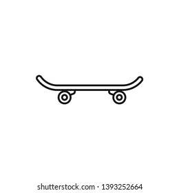 vector outline icon of skateboard 