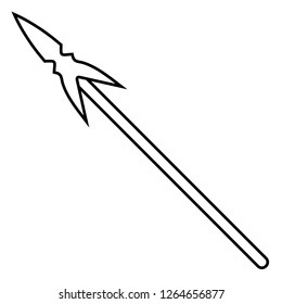 Vector Outline Icon of Spear Weapon isolated on white background. Weapon Icon. Vector illustration for Your Design, Game, Web.