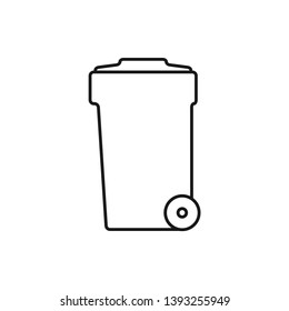vector outline icon of trash can 