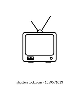 vector outline icon of tv set 
