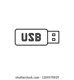 vector outline icon of usb stick 