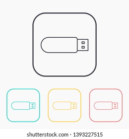 vector outline icon of usb stick 