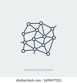 Vector outline icon of virtual reality technology - artificial intelligence