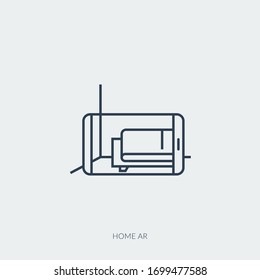Vektorillustration-Umriss-Symbol der Virtual-Reality-Technik - Home AR