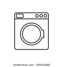 vector outline icon of washing machine 