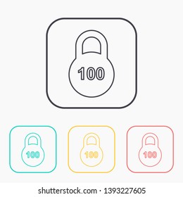 vector outline icon of weight 