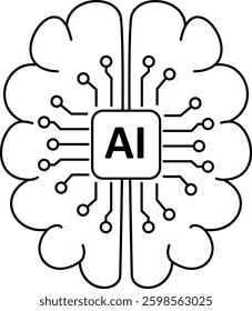 vector outline icons of artificial intelligence. Perfect for tech branding, digital platforms, and cutting-edge designs to captivate