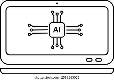 vector outline icons of artificial intelligence. Perfect for tech branding, digital platforms, and cutting-edge designs to captivate