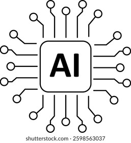 vector outline icons of artificial intelligence. Perfect for tech branding, digital platforms, and cutting-edge designs to captivate
