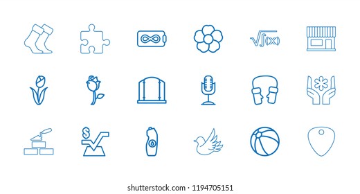 Vector outline icons such as beach ball, gate, mittens, mathematical square, water bottle, flower. editable pattern icons for web and mobile.