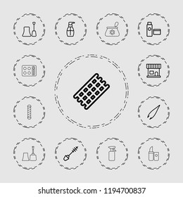 Vector  outline icons such as beauty salon, hair curler, tweezers, mascara, nail polish. editable cosmetic icons for web and mobile.