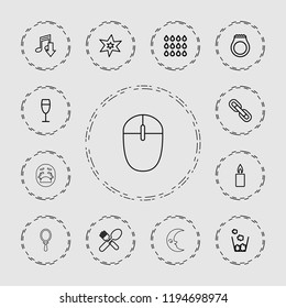 Vector outline icons such as explosion, download music, fork and spoon, wine glass, candle, drop. editable shiny icons for web and mobile.
