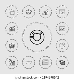 Vector outline icons such as graph. editable pie icons for web and mobile.