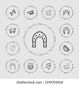 Vector outline icons such as horse, baby toy. editable horse icons for web and mobile.