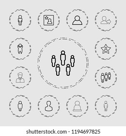Vector outline icons such as user, group, favourite user, favorite photo. editable member icons for web and mobile.