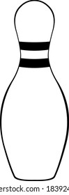 Vector outline illustration of bowling pin