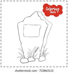 Vector outline illustration of gravestones for Halloween on a white background.