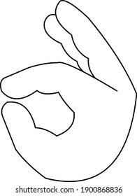 Vector outline illustration of a hand