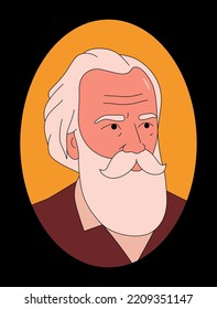 Vector outline illustration of Johannes Brahms. German composer and pianist, one of the central representatives of the Romantic era.