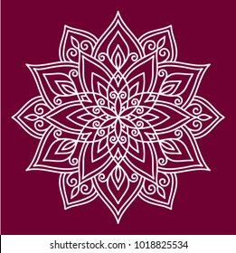 Vector, outline, illustration, mandala, circle, doodle style, tattoo, pattern, east, star