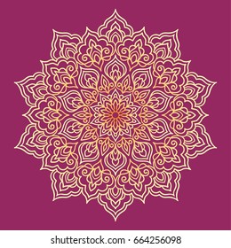 Vector, outline, illustration, mandala, circle, doodle style, east, star, coloring page