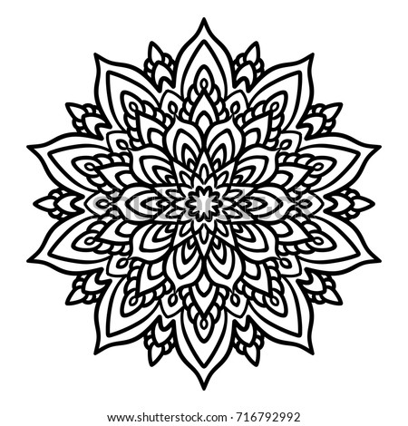 Download Vector Outline Illustration Mandala Tattoo East 库存矢量图（免版税 ...