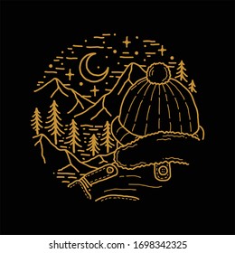 vector outline illustration nature travelling