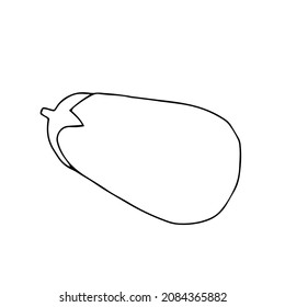 A Vector outline illustration of one fresh eggplant isolated on a white background