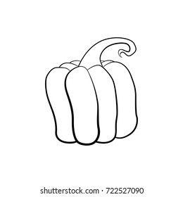 Vector outline illustration of a pumpkin on a white background