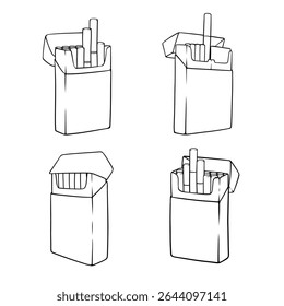 vetor outline ilustração conjunto coleção de um cigarro