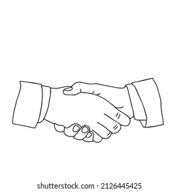 Ilustración del contorno vectorial de dos personas dan la mano